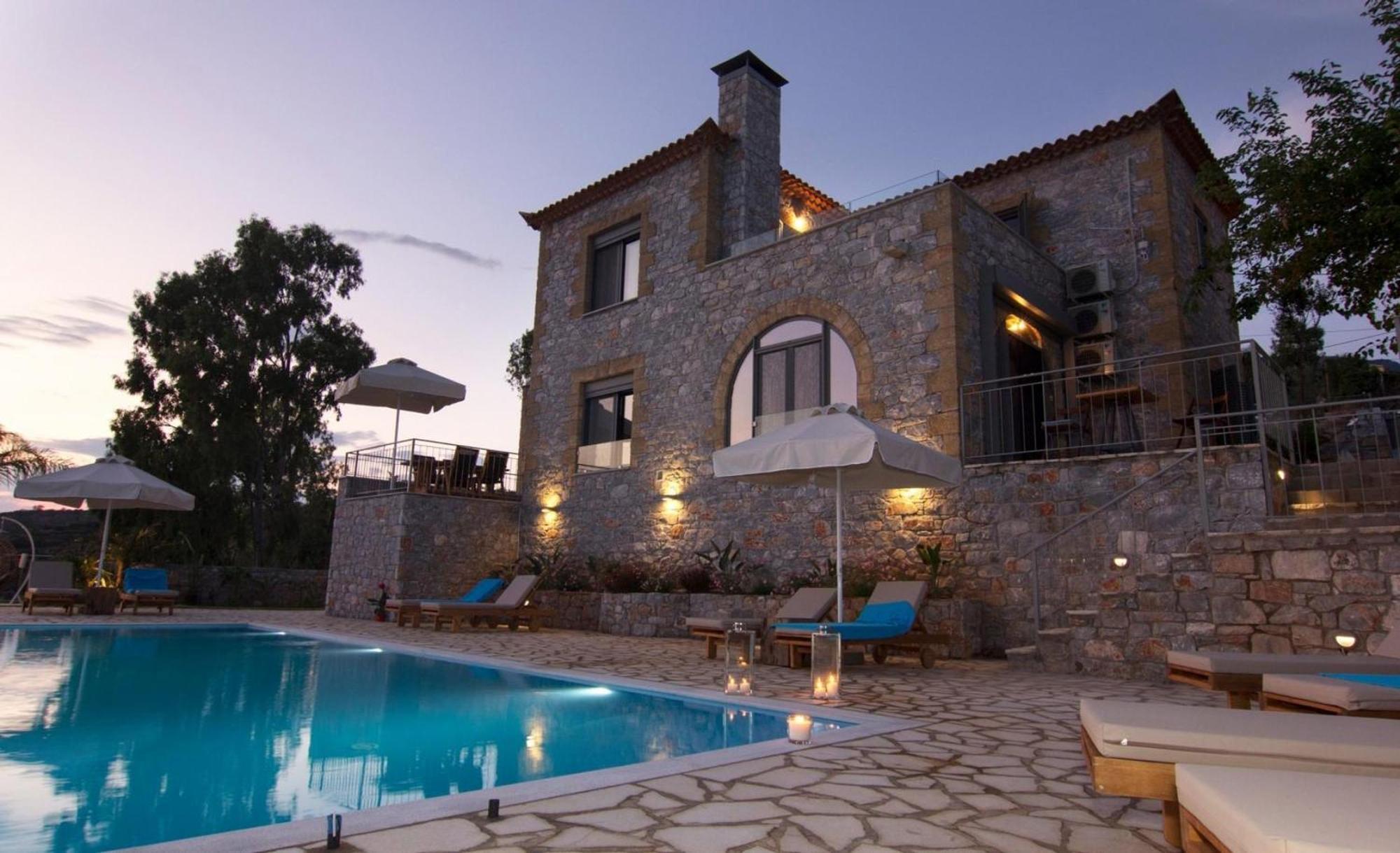 Irini Villa By Elrin Villas Mani Neokhorion  Bagian luar foto